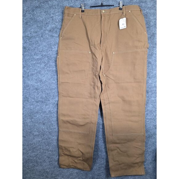 Carhartt Pants Mens 42x34 Brown B01-M Loose Fit Duck Double Front Work Utility